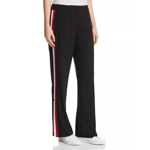 NWT Womens Size 16 16x32 1/2 Calvin Klein Black Snap-Hem Casual Track Pants - Picture 1 of 3